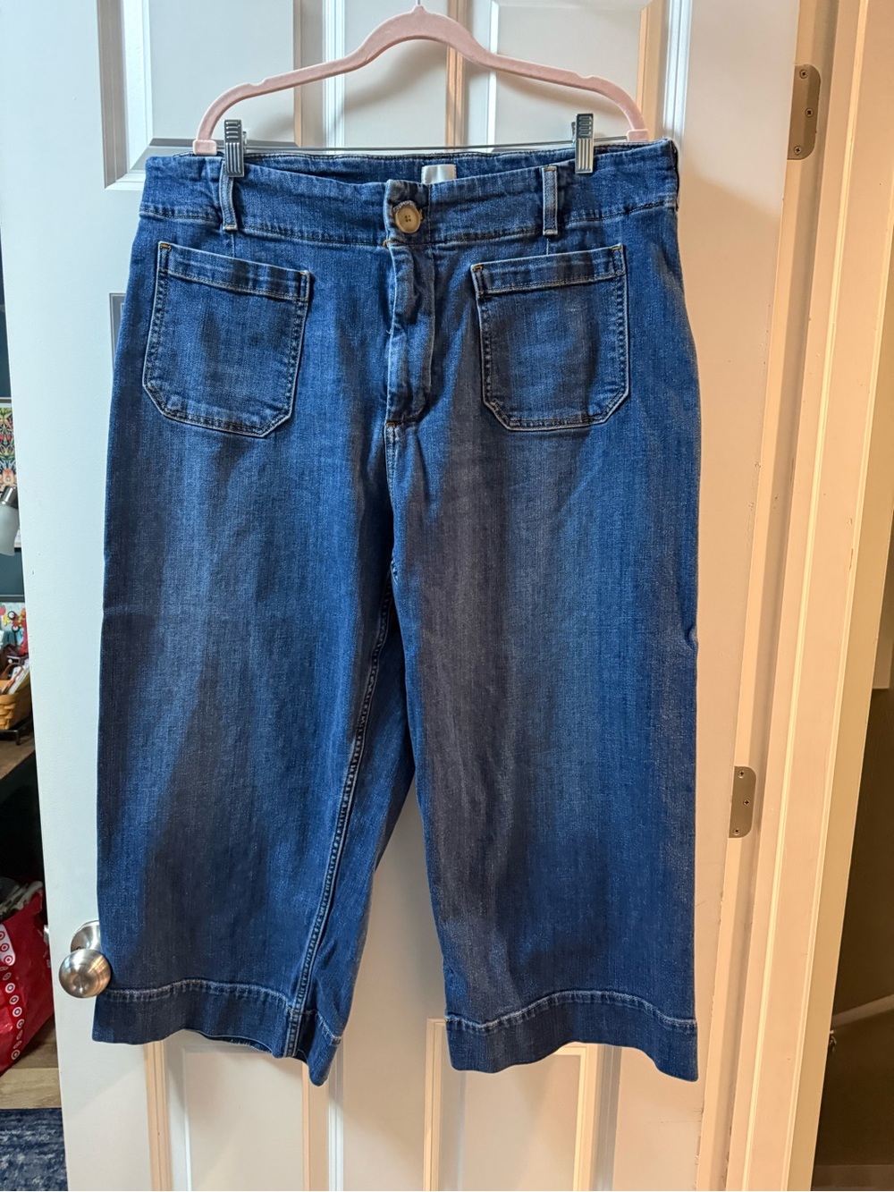 Maeve Dark Blue Denim Colette Capris